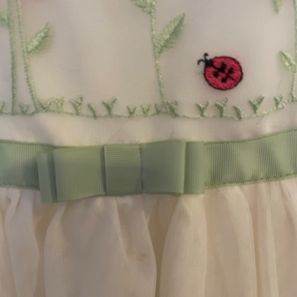 Jona Michelle Girl’s Sleeveless Dress Size 12 Yellow with Embroidered Flowers - Picture 5 of 12